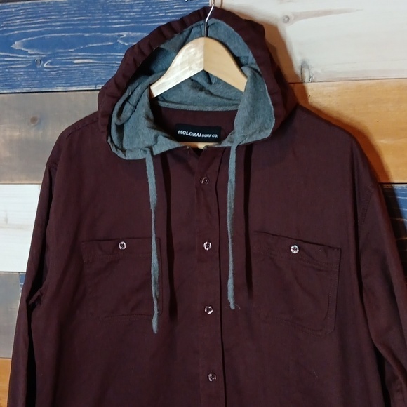 Molokai Surf Co. XL Brown button up shirt - Picture 2 of 7